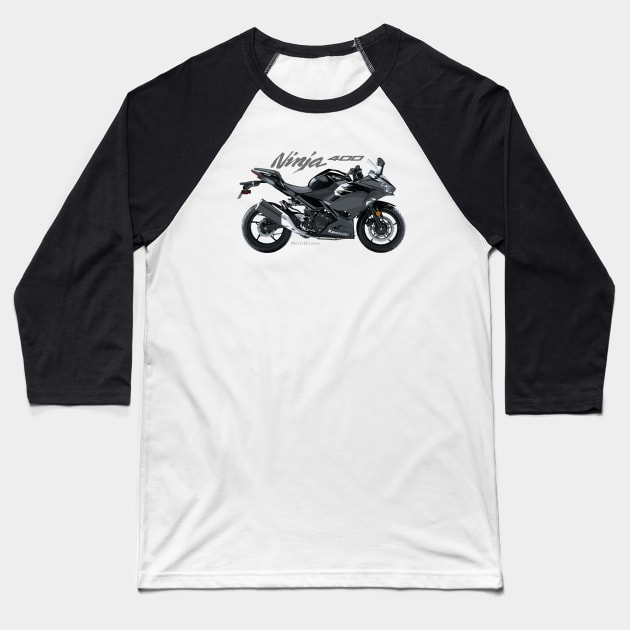 Kawasaki Ninja 400 19 black, sl Baseball T-Shirt by MessyHighway